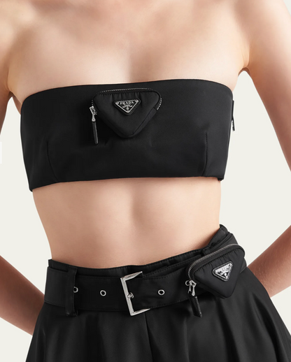 Prada Re-Nylon Bandeau Top with Pocket Size IT 38 (FR 34)