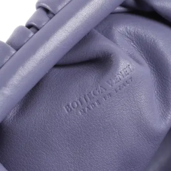 Back view of Bottega Veneta Purple Leather Pouch