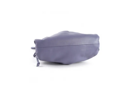 Bottega Veneta Purple Pouch laid flat showing soft structure