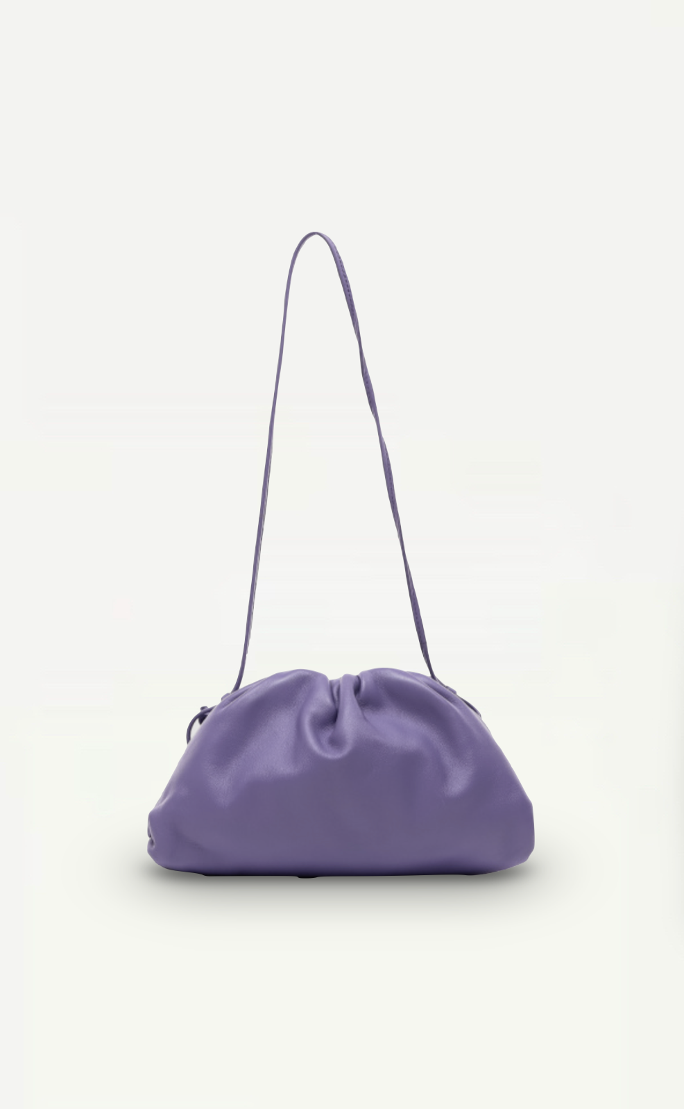 Front view of Bottega Veneta Purple Leather Pouch