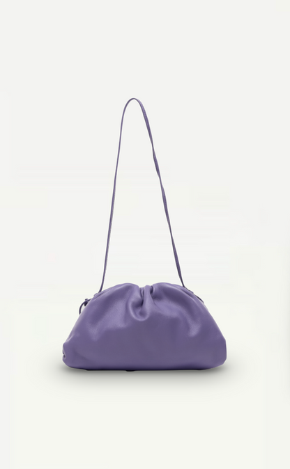 Front view of Bottega Veneta Purple Leather Pouch